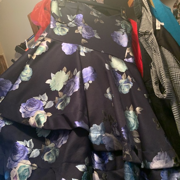 Strapless formal floral blue dress from macys - Picture 2 of 3